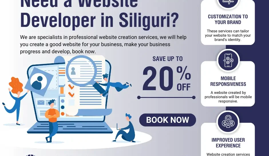 Grey And Navy Modern Website Creation Service Facebook Post Looking for top-notch website development services? Explore our offerings in Siliguri today.