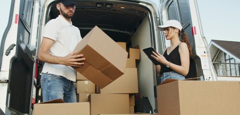 man and woman working together